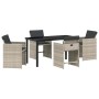Conjunto de Comedor de Jardín 5 pcs Gris Claro ratán sintético