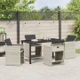 Conjunto de Comedor de Jardín 5 pcs Gris Claro ratán sintético