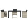 Conjunto de Comedor de Jardín 5 pcs Gris Claro ratán sintético