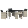 Conjunto de Comedor de Jardín 5 pcs Gris Claro ratán sintético