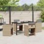 Conjunto de Comedor de Jardín 5 pcs Beige ratán sintético