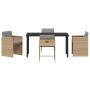 Conjunto de Comedor de Jardín 5 pcs Beige ratán sintético