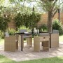 Conjunto de Comedor de Jardín 5 pcs Beige ratán sintético