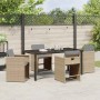 Conjunto de Comedor de Jardín 5 pcs Beige ratán sintético