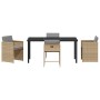 Conjunto de Comedor de Jardín 5 pcs Beige ratán sintético