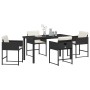 Conjunto de Comedor de Jardín 5 pcs Negro ratán sintético