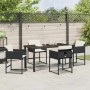 Conjunto de Comedor de Jardín 5 pcs Negro ratán sintético