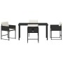 Conjunto de Comedor de Jardín 5 pcs Negro ratán sintético