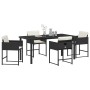 Conjunto de Comedor de Jardín 5 pcs Negro ratán sintético