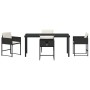 Conjunto de Comedor de Jardín 5 pcs Negro ratán sintético