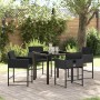 Conjunto de Comedor de Jardín 5 pcs Negro ratán sintético