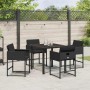 Conjunto de Comedor de Jardín 5 pcs Negro ratán sintético