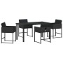 Conjunto de Comedor de Jardín 5 pcs Negro ratán sintético