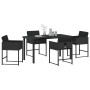 Conjunto de Comedor de Jardín 5 pcs Negro ratán sintético