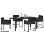 Conjunto de Comedor de Jardín 5 pcs Negro ratán sintético