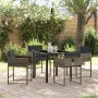 Conjunto de Comedor de Jardín 5 pcs Gris ratán sintético