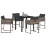 Conjunto de Comedor de Jardín 5 pcs Gris ratán sintético