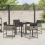 Conjunto de Comedor de Jardín 5 pcs Gris ratán sintético