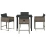 Conjunto de Comedor de Jardín 5 pcs Gris ratán sintético