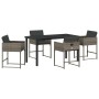 Conjunto de Comedor de Jardín 5 pcs Gris ratán sintético