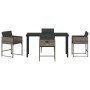 Conjunto de Comedor de Jardín 5 pcs Gris ratán sintético