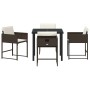 Conjunto de Comedor de Jardín 5 pcs Marrón ratán sintético