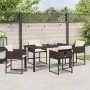 Conjunto de Comedor de Jardín 5 pcs Marrón ratán sintético