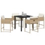 Conjunto de Comedor de Jardín 5 pcs Beige ratán sintético