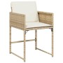 Conjunto de Comedor de Jardín 5 pcs Beige ratán sintético