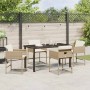 Conjunto de Comedor de Jardín 5 pcs Beige ratán sintético