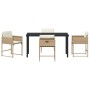 Conjunto de Comedor de Jardín 5 pcs Beige ratán sintético