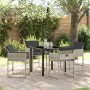 Conjunto de Comedor de Jardín 5 pcs Gris Claro ratán sintético