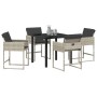 Conjunto de Comedor de Jardín 5 pcs Gris Claro ratán sintético