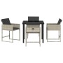 Conjunto de Comedor de Jardín 5 pcs Gris Claro ratán sintético
