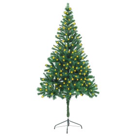 Árbol de Navidad artificial con LEDs y soporte 180 cm 564 ramas