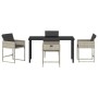 Conjunto de Comedor de Jardín 5 pcs Gris Claro ratán sintético