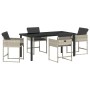 Conjunto de Comedor de Jardín 5 pcs Gris Claro ratán sintético