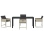 Conjunto de Comedor de Jardín 5 pcs Gris Claro ratán sintético