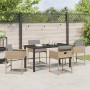 Conjunto de Comedor de Jardín 5 pcs Beige ratán sintético