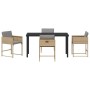 Conjunto de Comedor de Jardín 5 pcs Beige ratán sintético
