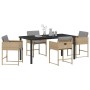 Conjunto de Comedor de Jardín 5 pcs Beige ratán sintético