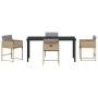 Conjunto de Comedor de Jardín 5 pcs Beige ratán sintético