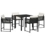Conjunto de Comedor de Jardín 5 pcs Negro ratán sintético