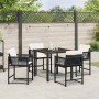 Conjunto de Comedor de Jardín 5 pcs Negro ratán sintético