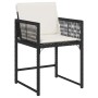 Conjunto de Comedor de Jardín 5 pcs Negro ratán sintético