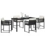 Conjunto de Comedor de Jardín 5 pcs Negro ratán sintético