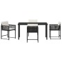 Conjunto de Comedor de Jardín 5 pcs Negro ratán sintético