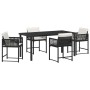Conjunto de Comedor de Jardín 5 pcs Negro ratán sintético