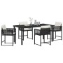 Conjunto de Comedor de Jardín 5 pcs Negro ratán sintético