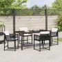 Conjunto de Comedor de Jardín 5 pcs Negro ratán sintético